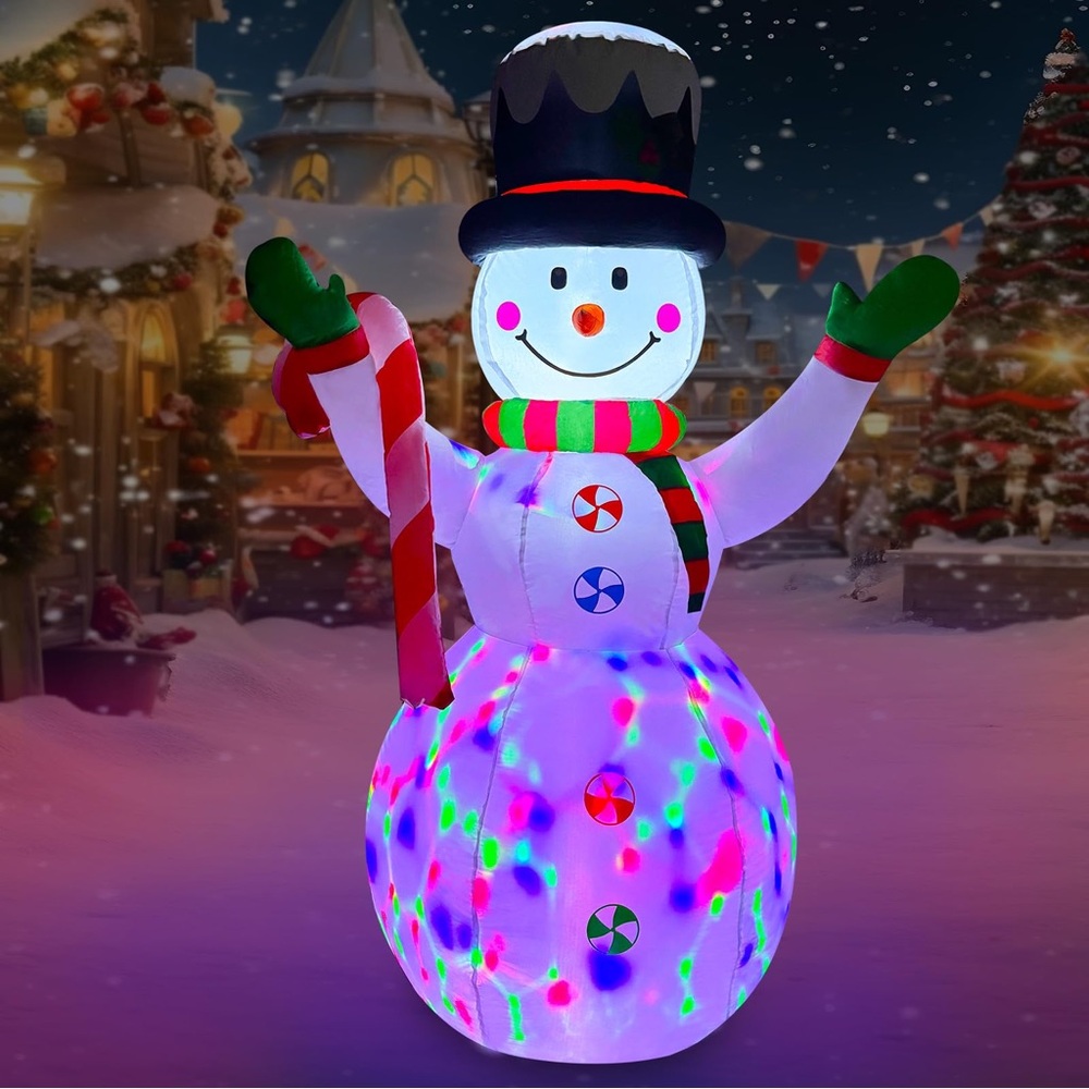 Christmas Inflatable 6FT Snowman Colorful LED